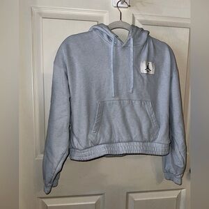 Jordan light blue cropped Hoodie with Logo Patch XS streetwear casual athleisure